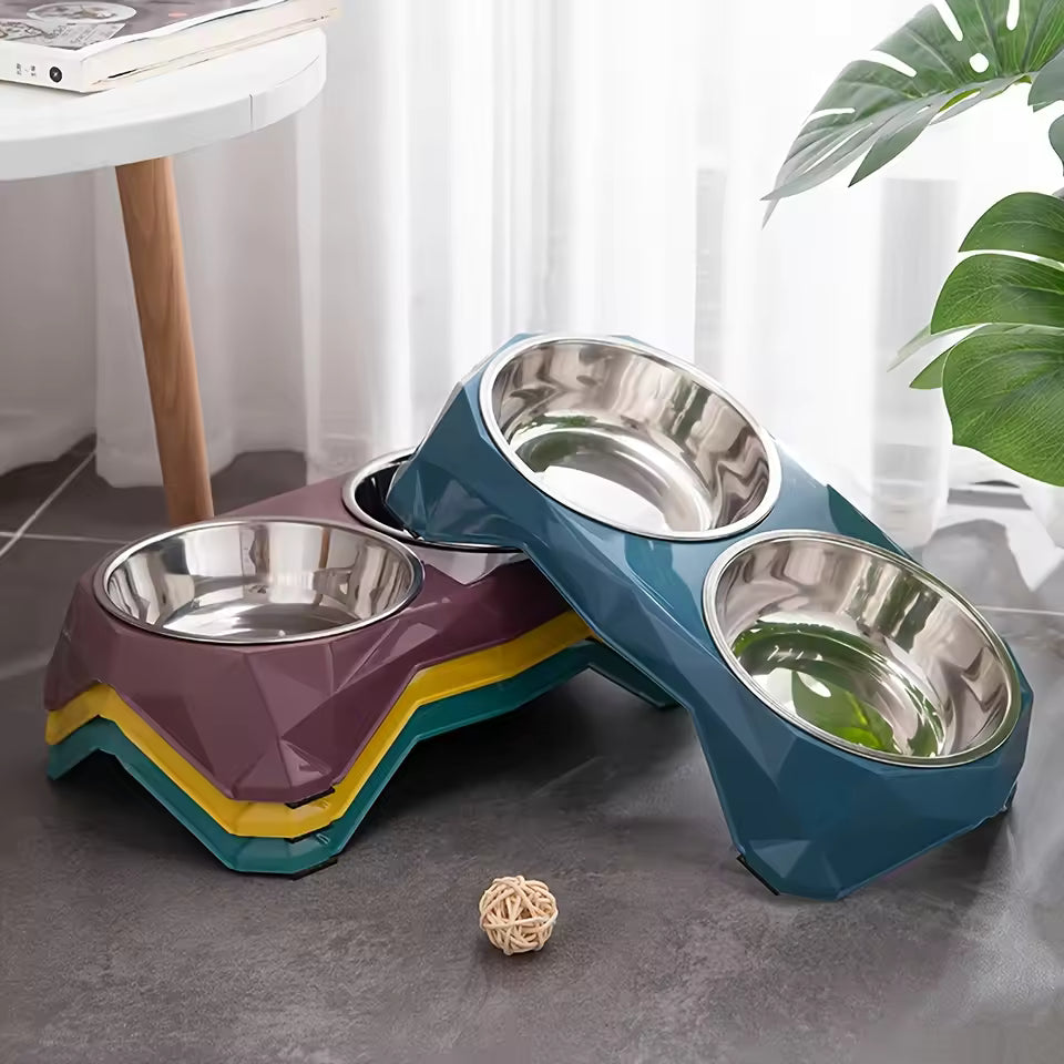 Non-Slip Stainless Steel Double Pet Bowl