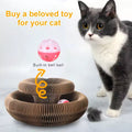 Round Corrugated Cat Scratcher with Bell Ball