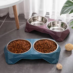 Non-Slip Stainless Steel Double Pet Bowl