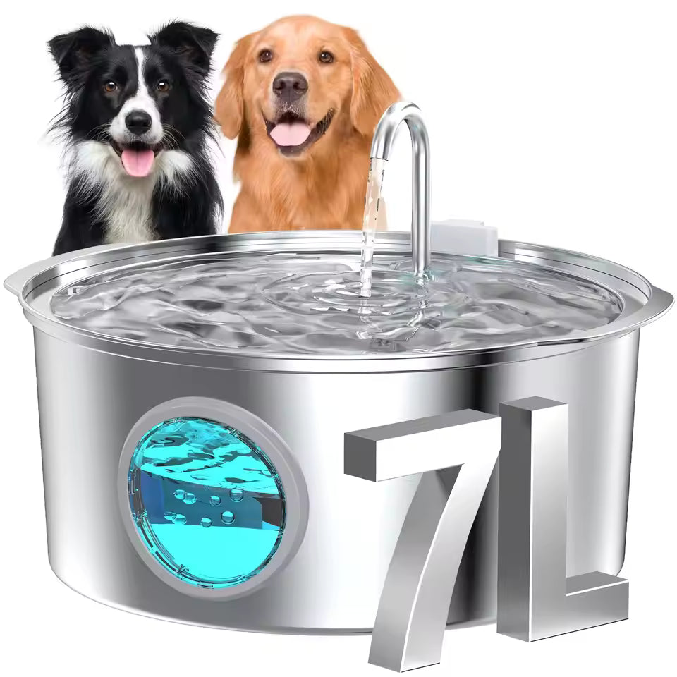 7L Stainless Steel Pet Water Fountain