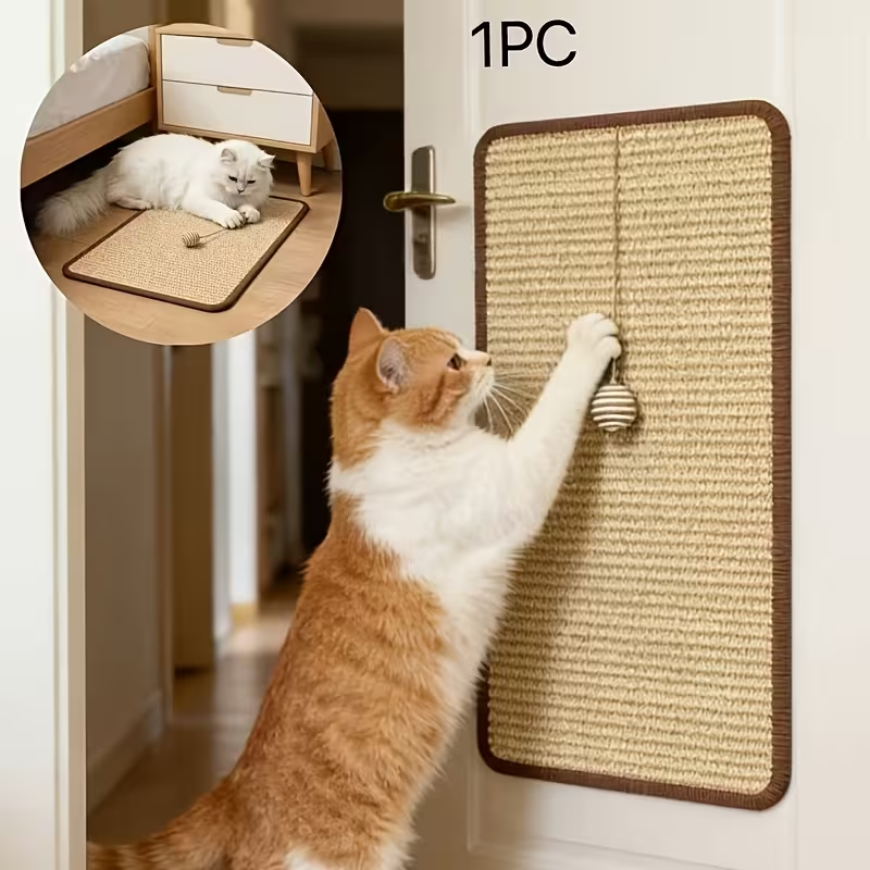Standing Sisal Cat Scratcher With Hanging Ball
