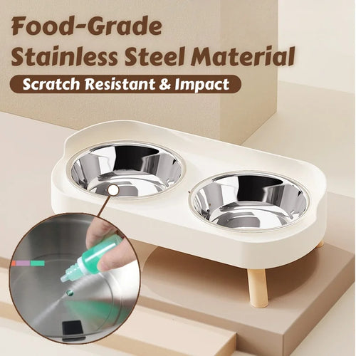 Colorful Elevated Pet Feeder with Dual Bowls