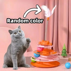 Interactive Cat Tower Track Toy with Feather